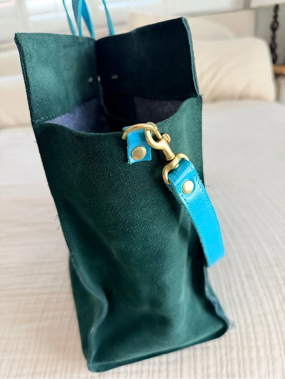 Clare V. Simple tote green suede - Picture 5 of 8